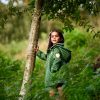 abrigo guateado niña verde de eva castro