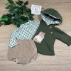 CONJUNTO 3 PIEZAS NIÑO VERDE OLVA DE VALENTINA